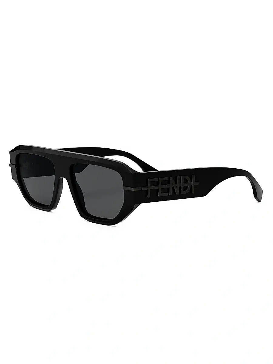 Fendi Men's Fendigraphy 54MM Geometric Sunglasses - Grey Black | Thumbnail 9 Fendi Men's Fendigraphy 54MM Geometric Sunglasses - Grey Black | Thumbnail 9