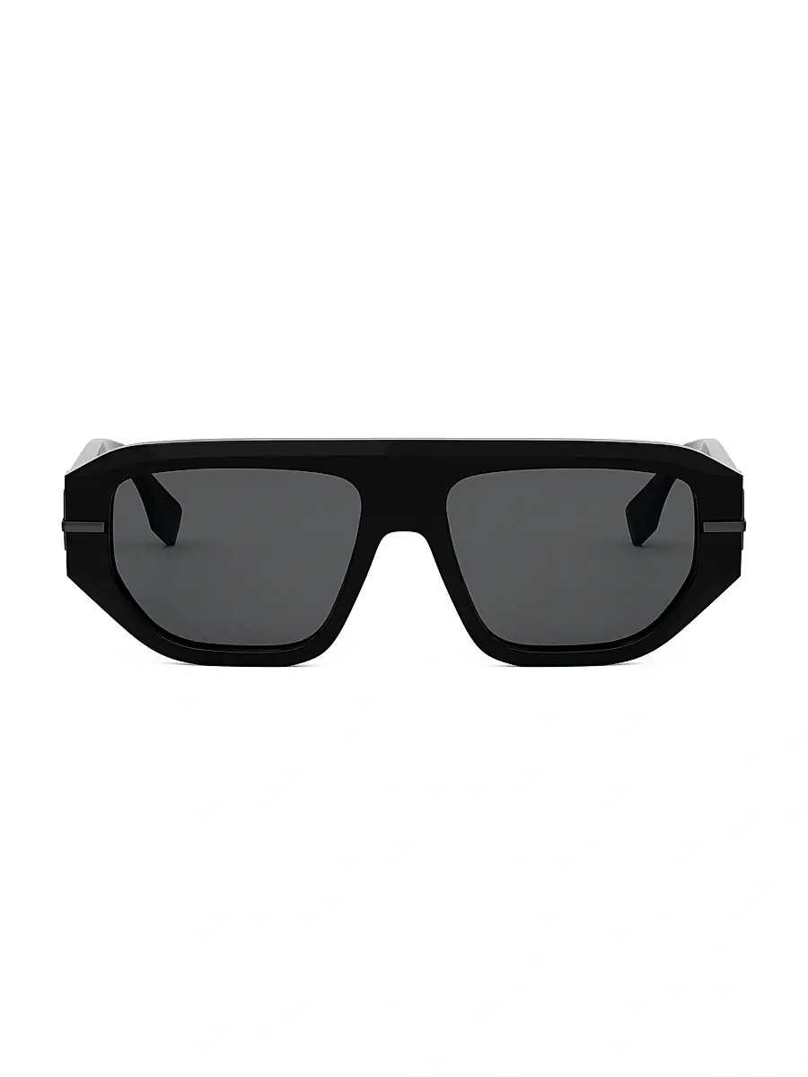 Fendi Men's Fendigraphy 54MM Geometric Sunglasses - Grey Black | Thumbnail 10 Fendi Men's Fendigraphy 54MM Geometric Sunglasses - Grey Black | Thumbnail 10