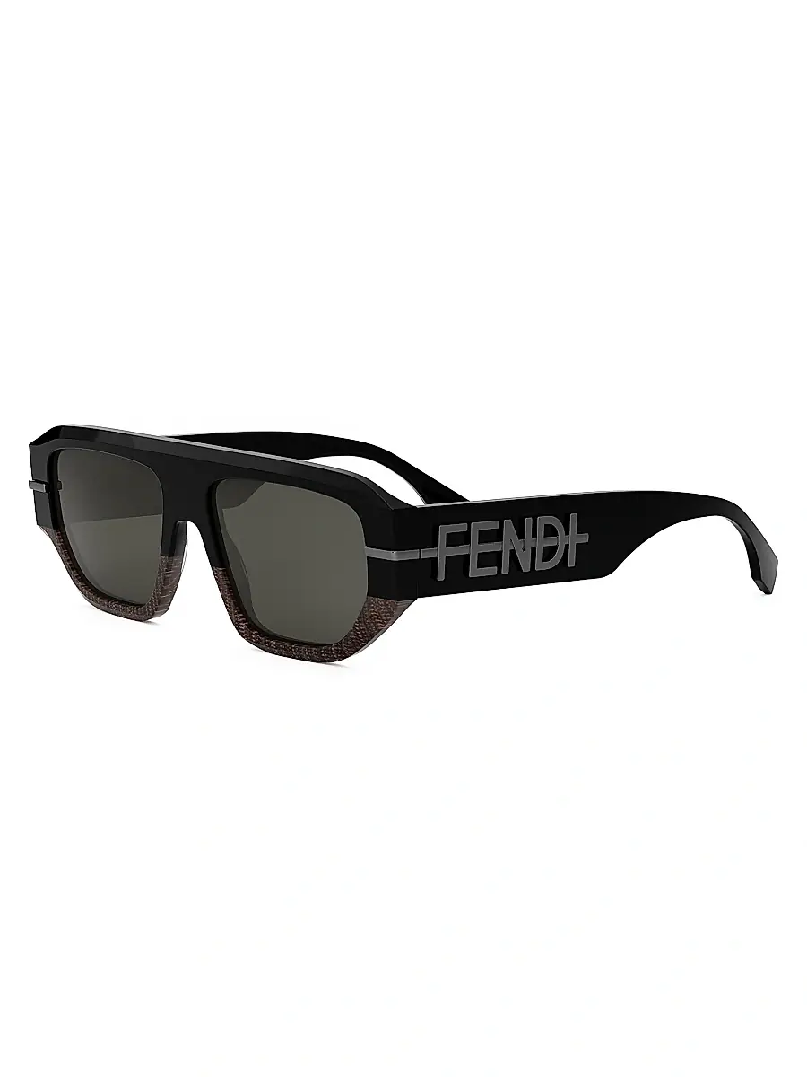 Men's Fendigraphy 54MM Geometric Sunglasses - Grey Black