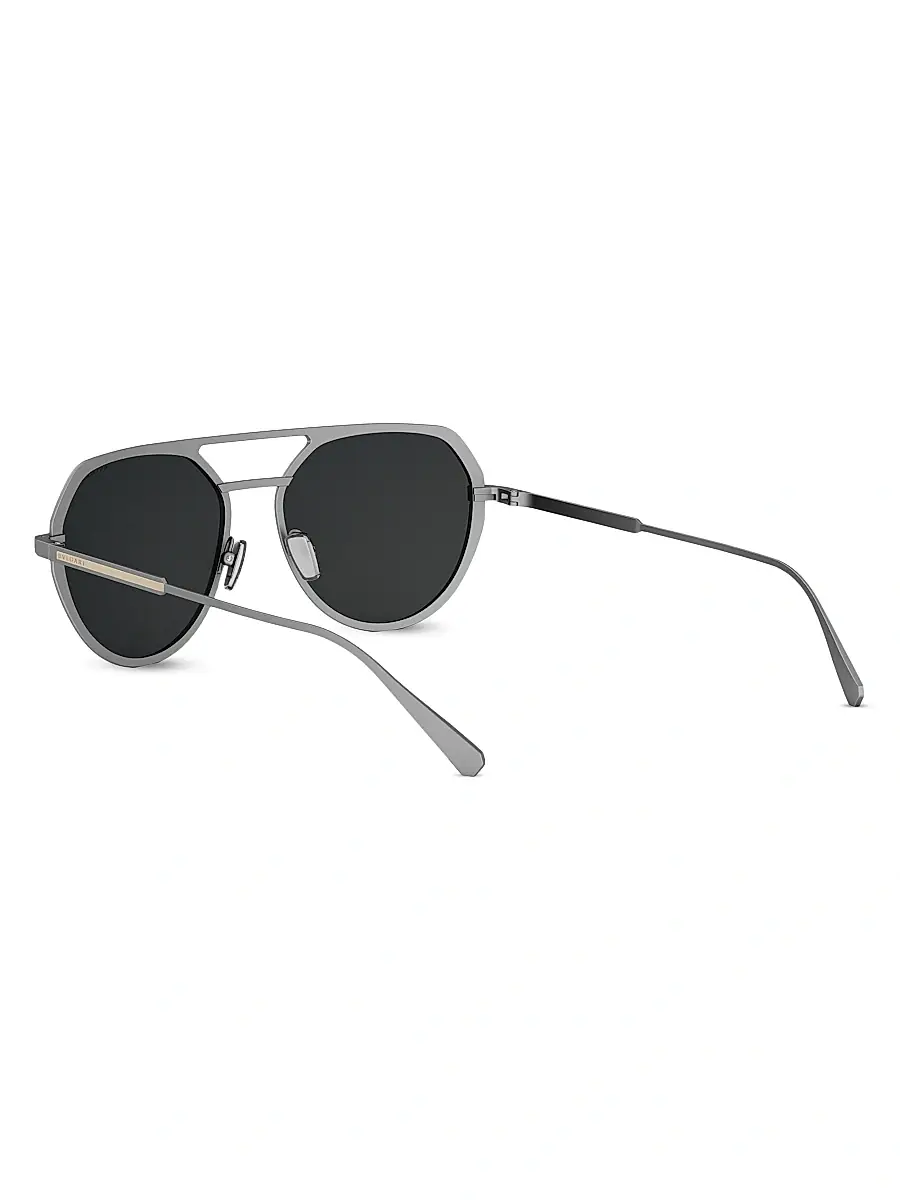 BVLGARI Men's Octo 56MM Geometric Sunglasses - Ruthenium Dark Grey | Thumbnail 4