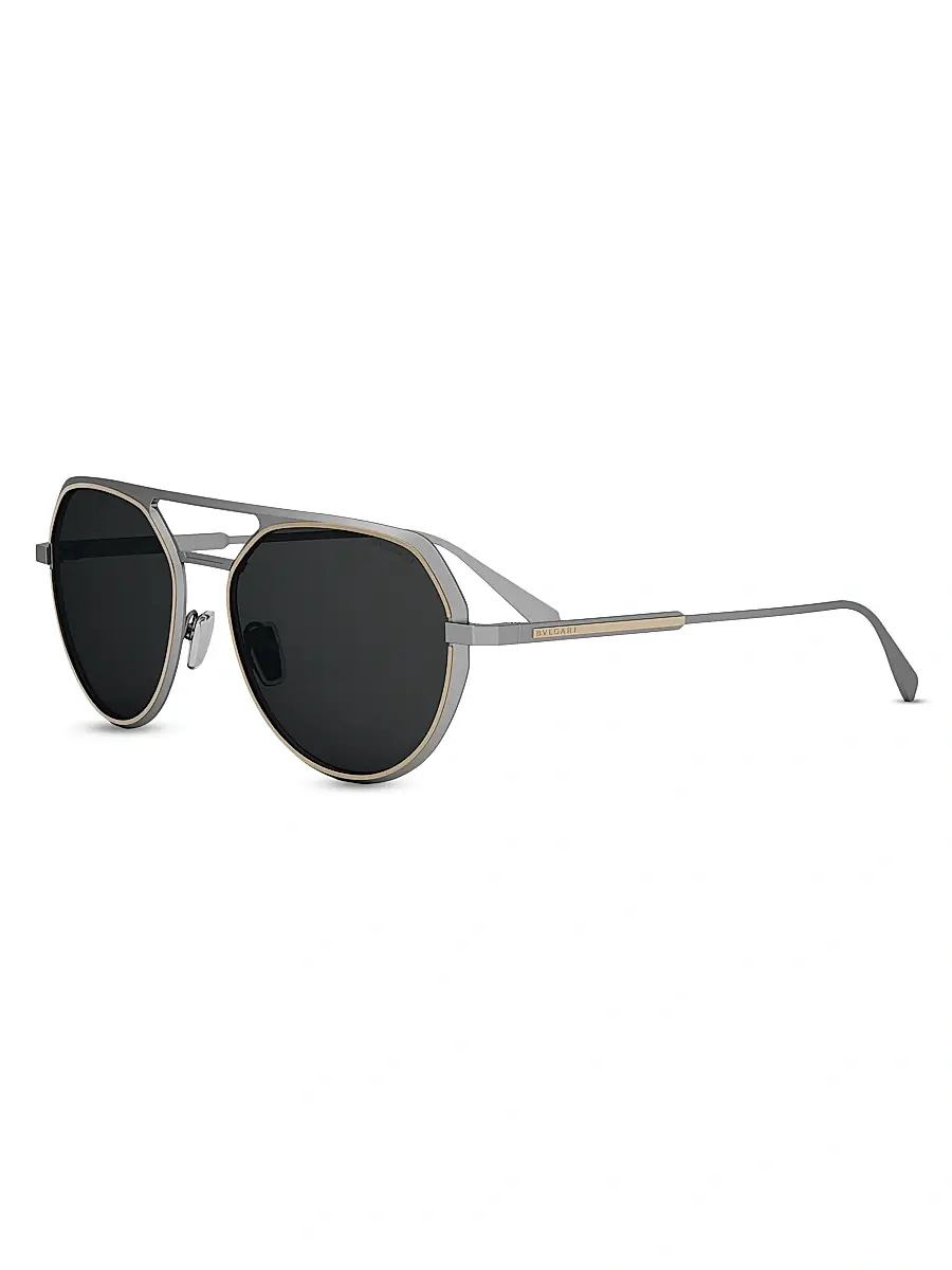 BVLGARI Men's Octo 56MM Geometric Sunglasses - Ruthenium Dark Grey | Image 1 BVLGARI Men's Octo 56MM Geometric Sunglasses - Ruthenium Dark Grey | Image 1