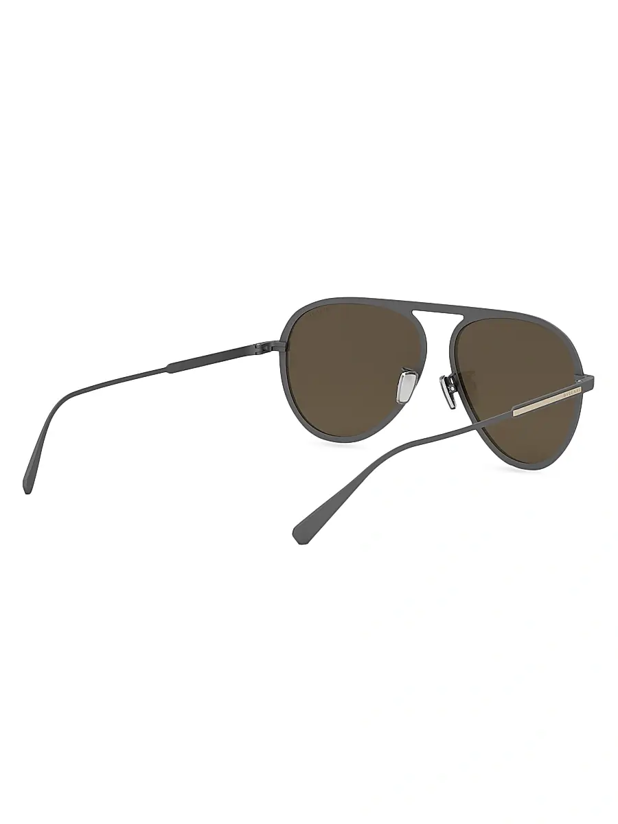 BVLGARI Men's Octo 59MM Pilot Sunglasses - Light Ruthenium Brown | Thumbnail 6