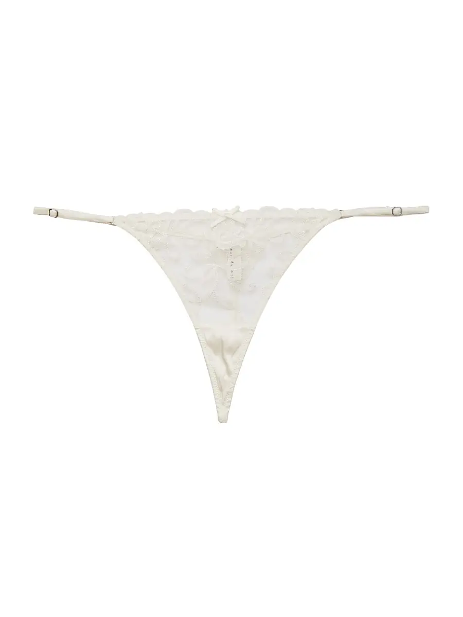 Fleur du Mal Women's Bella Embroidered V-String | Thumbnail 4 Fleur du Mal Women's Bella Embroidered V-String | Thumbnail 4