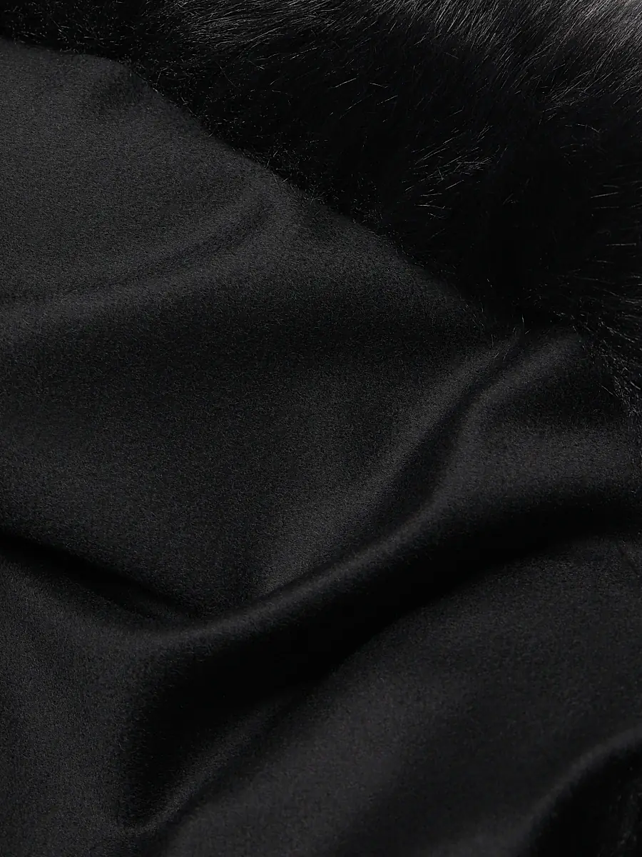 Sofia Cashmere Women's Faux Fur & Cashmere U-Cape - Black | Thumbnail 6 Sofia Cashmere Women's Faux Fur & Cashmere U-Cape - Black | Thumbnail 6