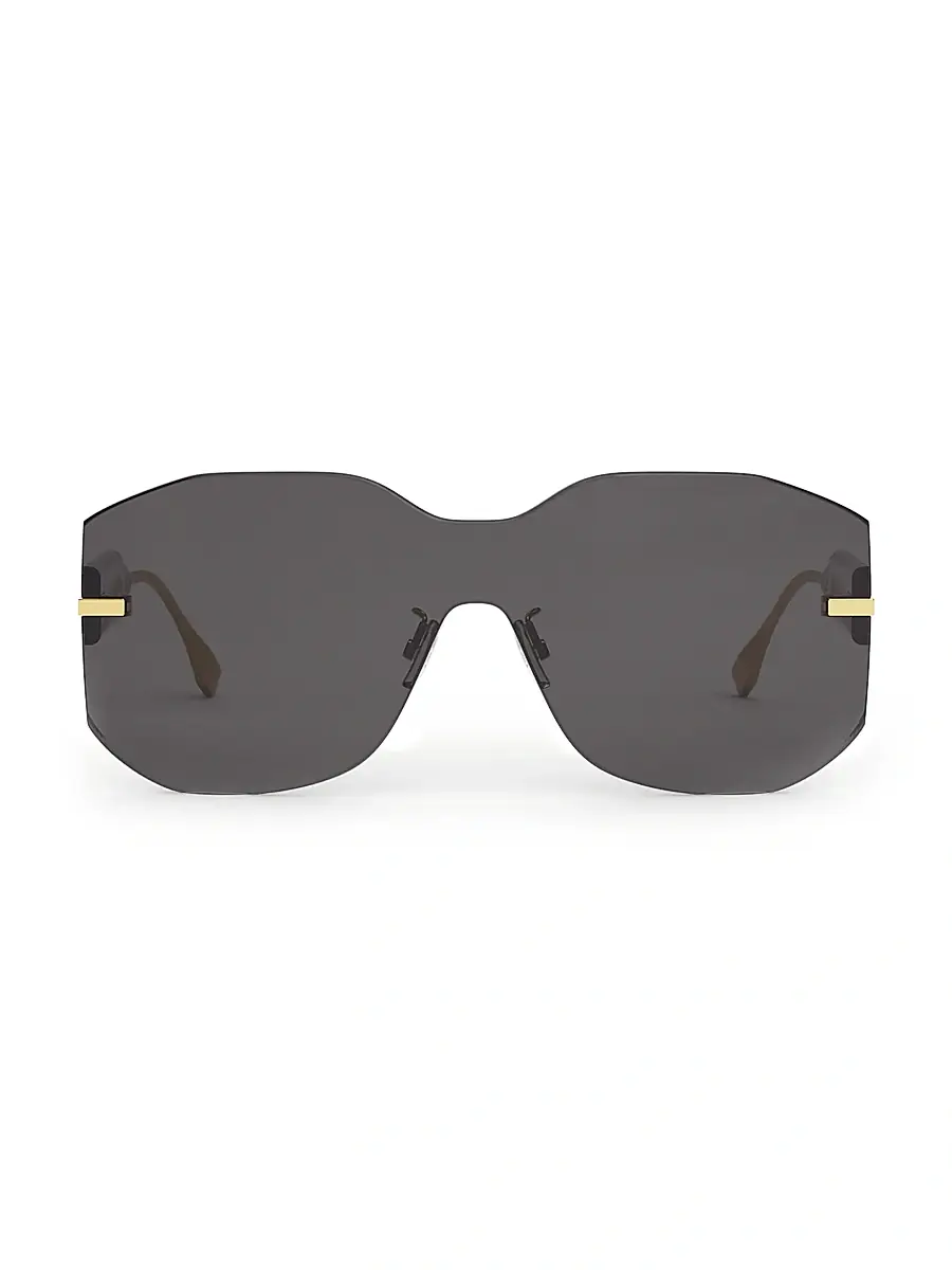 Fendi Men's 138MM Rectangular Nylon Sunglasses - Black | Thumbnail 2