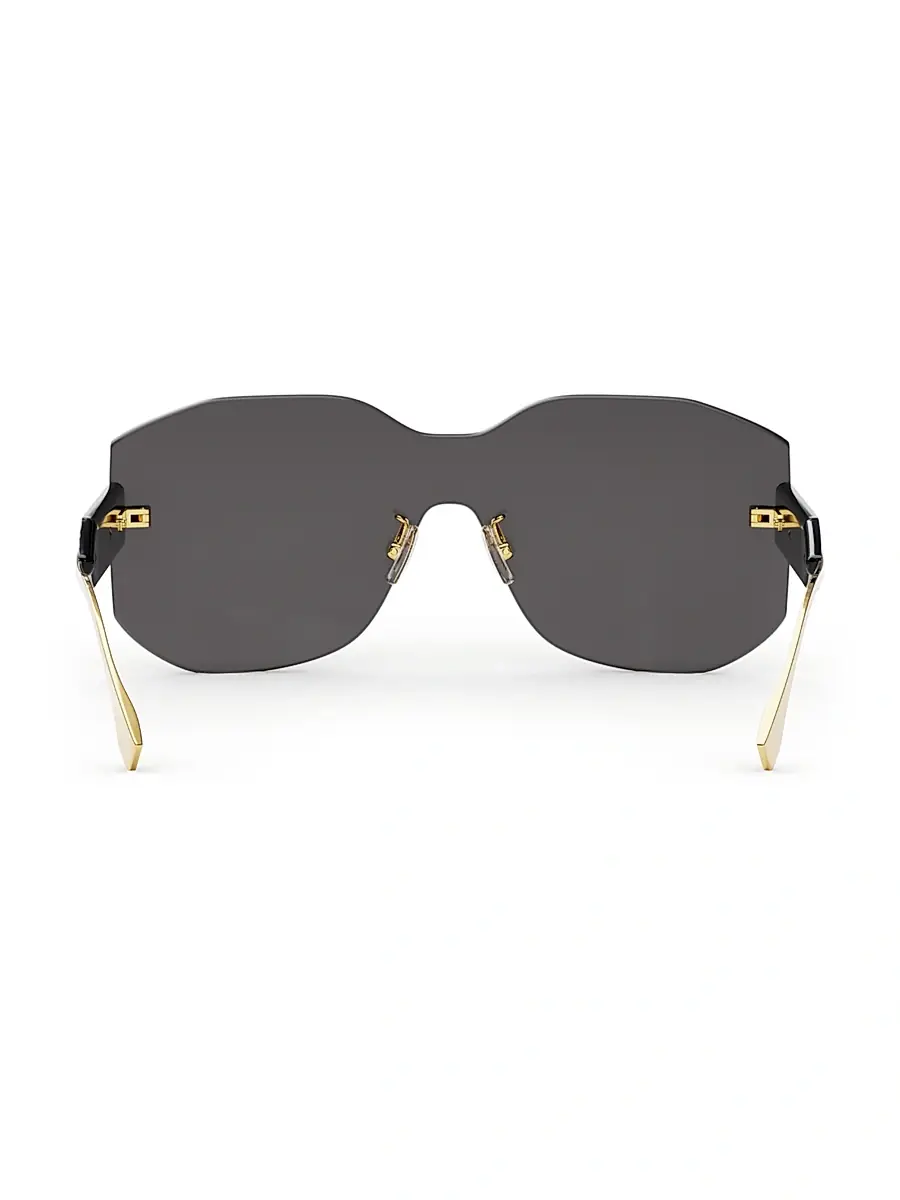 Fendi Men's 138MM Rectangular Nylon Sunglasses - Black | Thumbnail 5