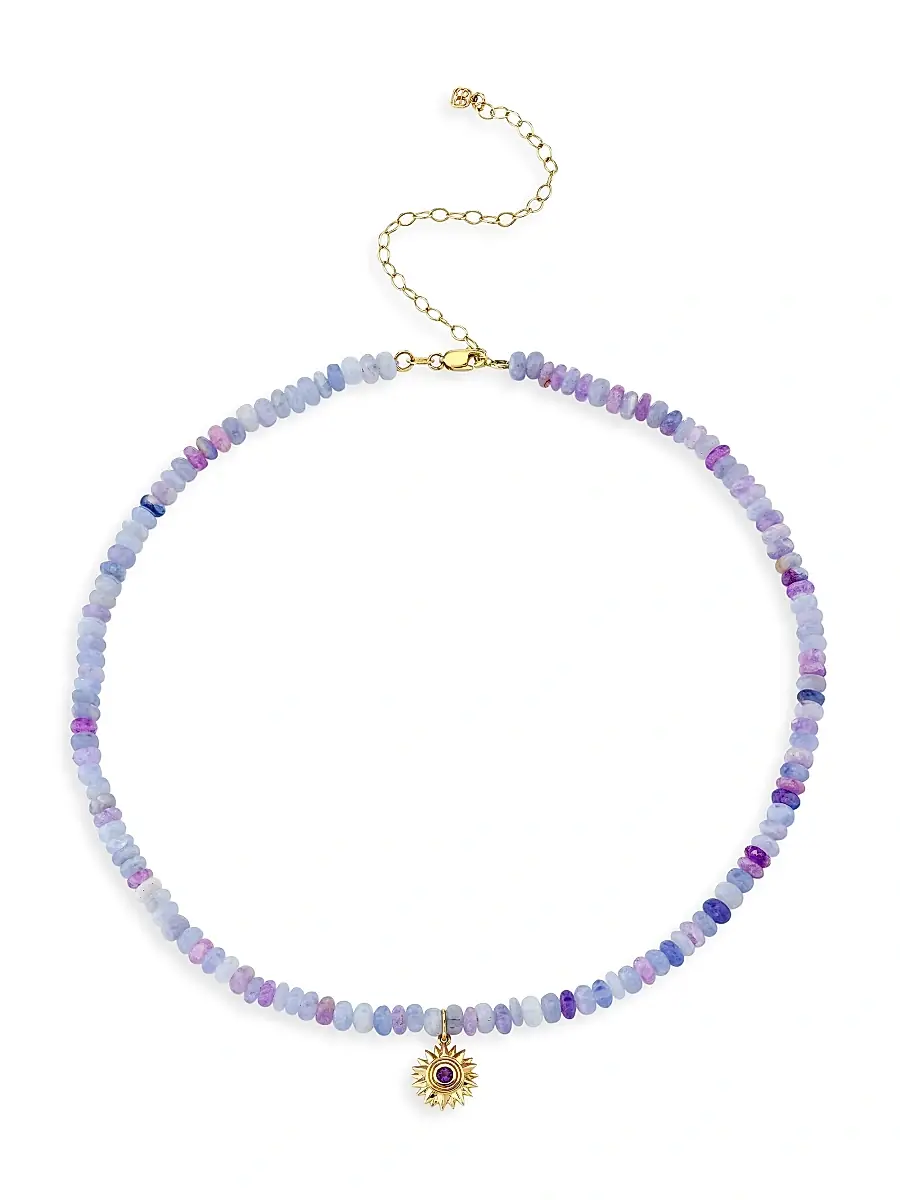 Sydney Evan Women's 14K Yellow Gold & Amethyst Beaded Choker - Yellow Gold | Image 1 Sydney Evan Women's 14K Yellow Gold & Amethyst Beaded Choker - Yellow Gold | Image 1