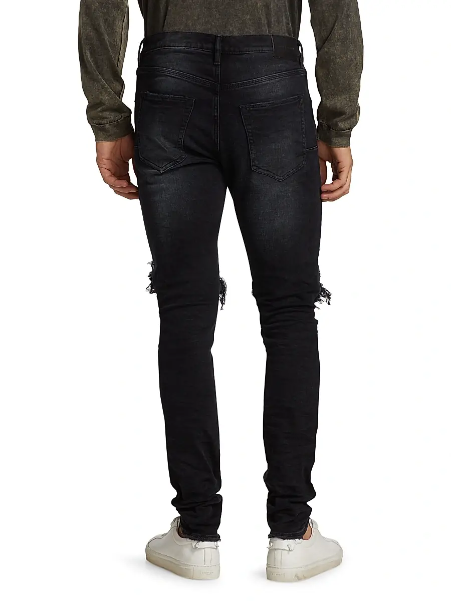 Purple Brand Men's P002 Blowout Knees Distressed Slim-Straight Jeans | Thumbnail 5 Purple Brand Men's P002 Blowout Knees Distressed Slim-Straight Jeans | Thumbnail 5