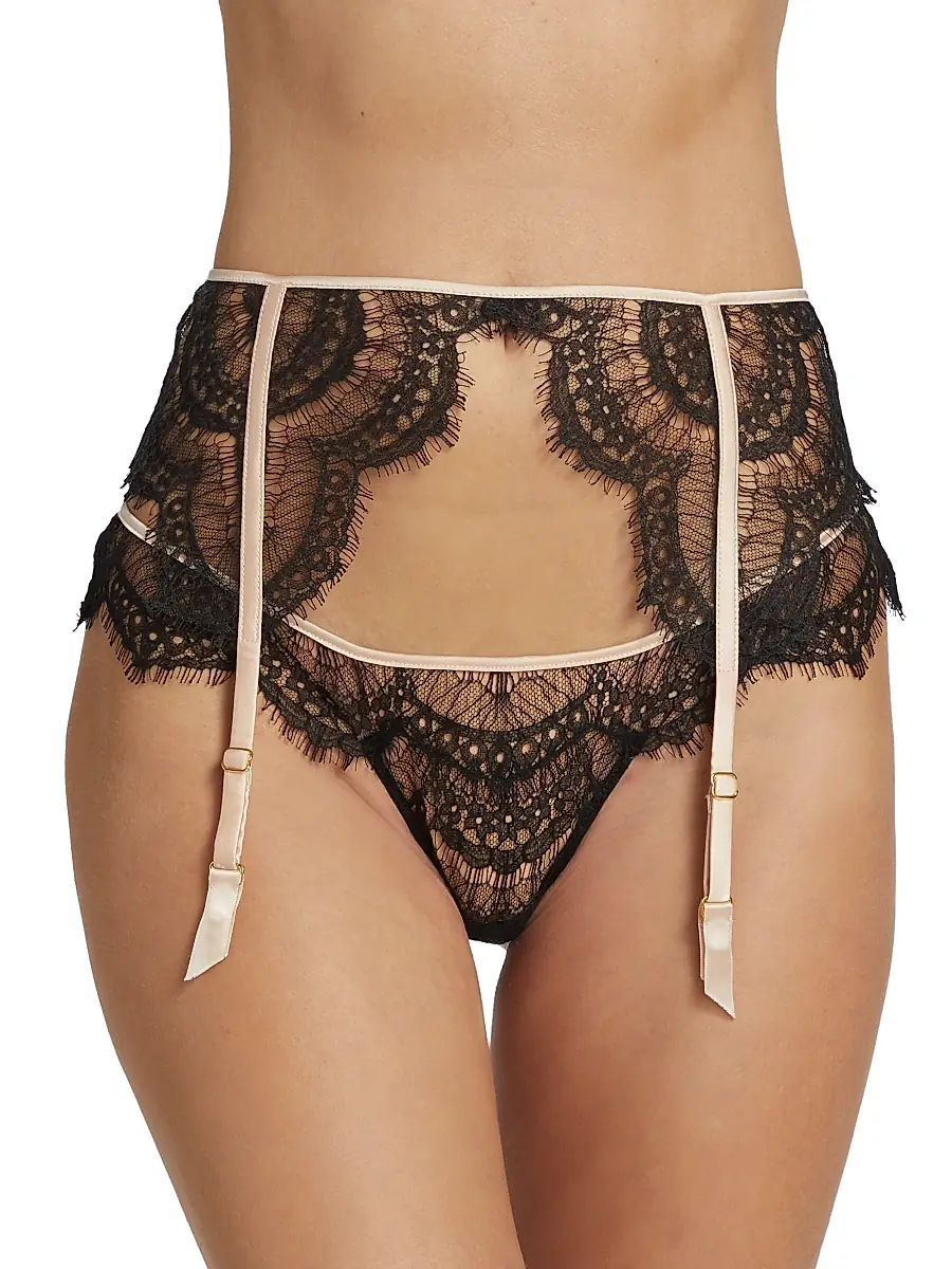 Kiki de Montparnasse Women's Art Deco Eyelash-Lace Garter | Thumbnail 3