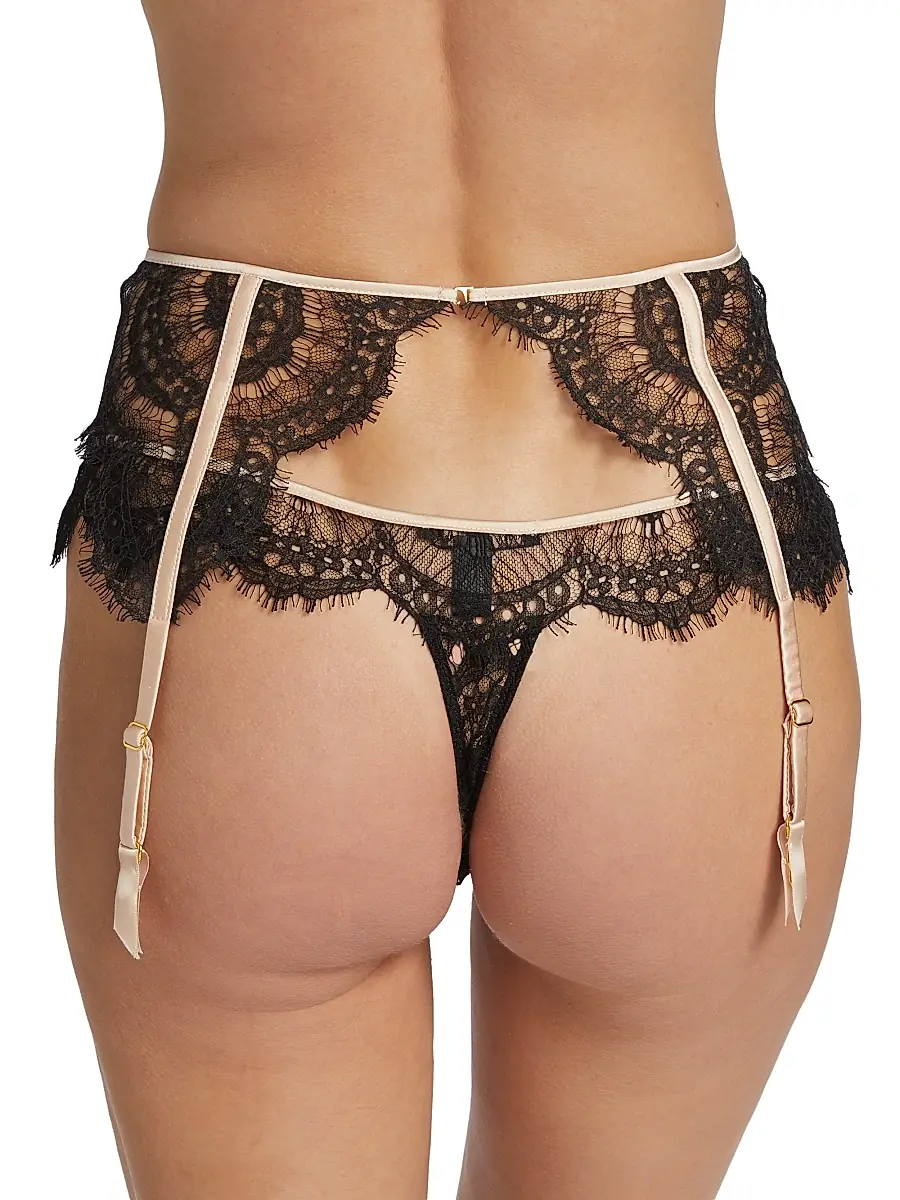 Kiki de Montparnasse Women's Art Deco Eyelash-Lace Garter | Thumbnail 4