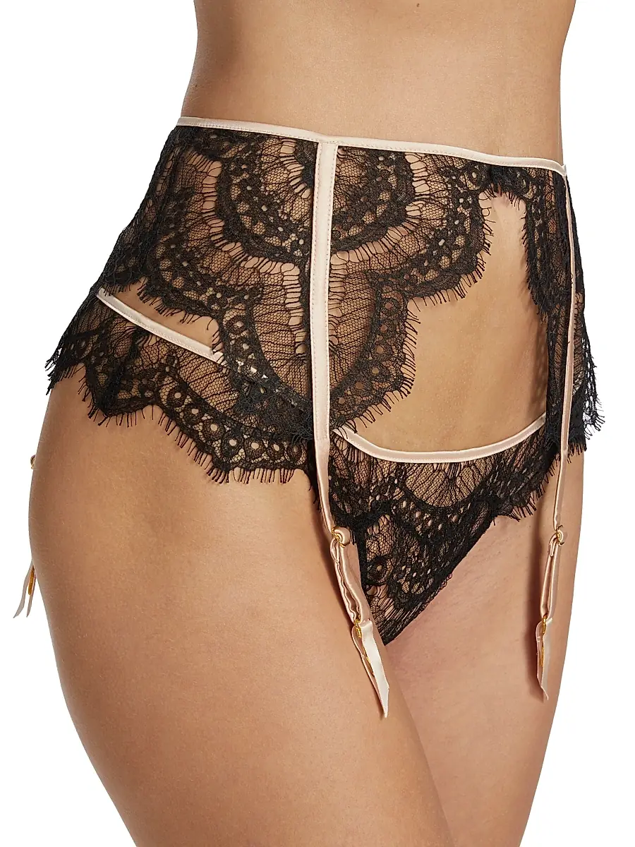 Kiki de Montparnasse Women's Art Deco Eyelash-Lace Garter | Thumbnail 5
