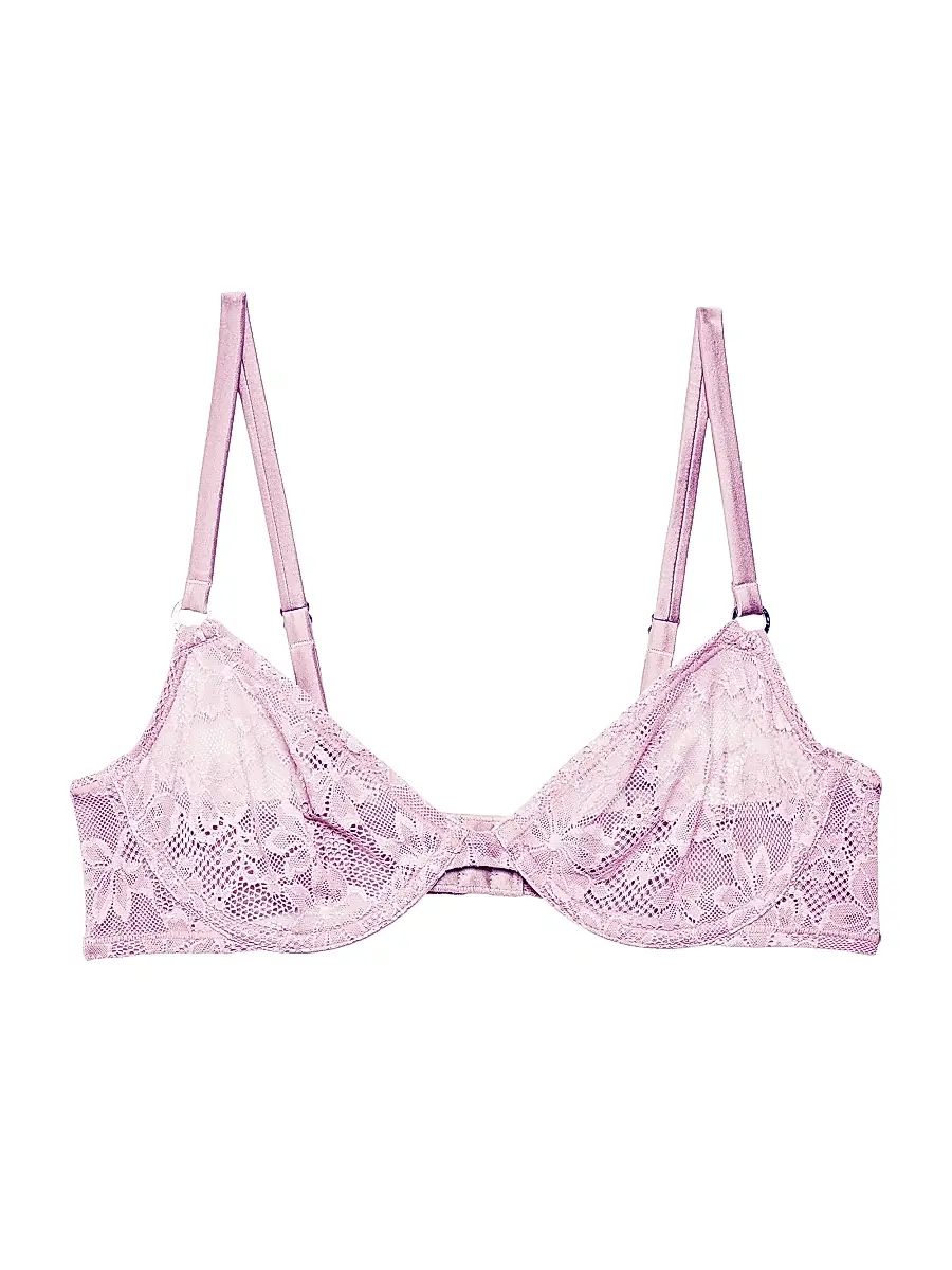 Fleur du Mal Women's Le Stretch Multi-Fit Lace Demi Bra - Ballet Pink | Image 1 Fleur du Mal Women's Le Stretch Multi-Fit Lace Demi Bra - Ballet Pink | Image 1