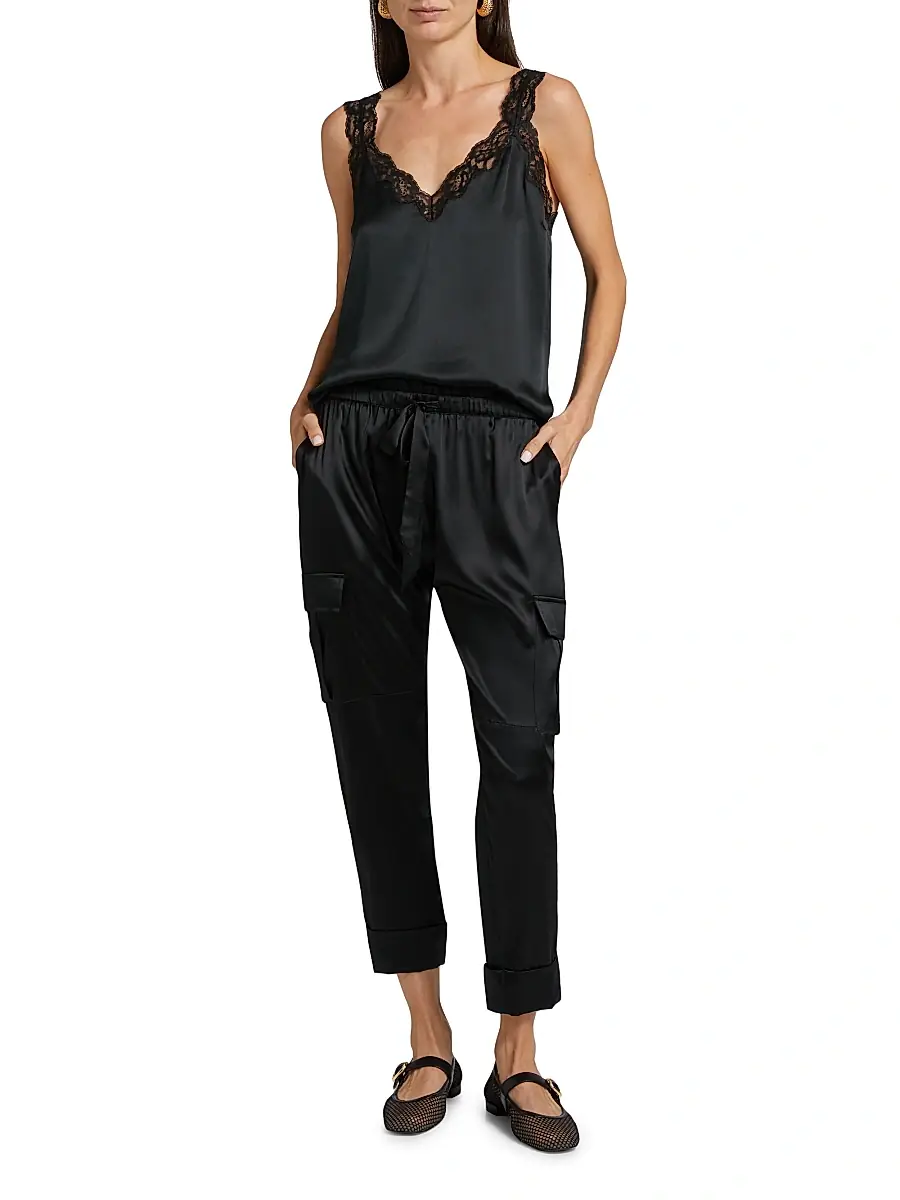Cami NYC Women's Carmen Silk Charmeuse Cargo Pants | Thumbnail 2 Cami NYC Women's Carmen Silk Charmeuse Cargo Pants | Thumbnail 2