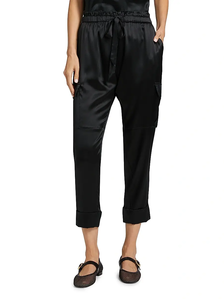 Cami NYC Women's Carmen Silk Charmeuse Cargo Pants | Thumbnail 3 Cami NYC Women's Carmen Silk Charmeuse Cargo Pants | Thumbnail 3