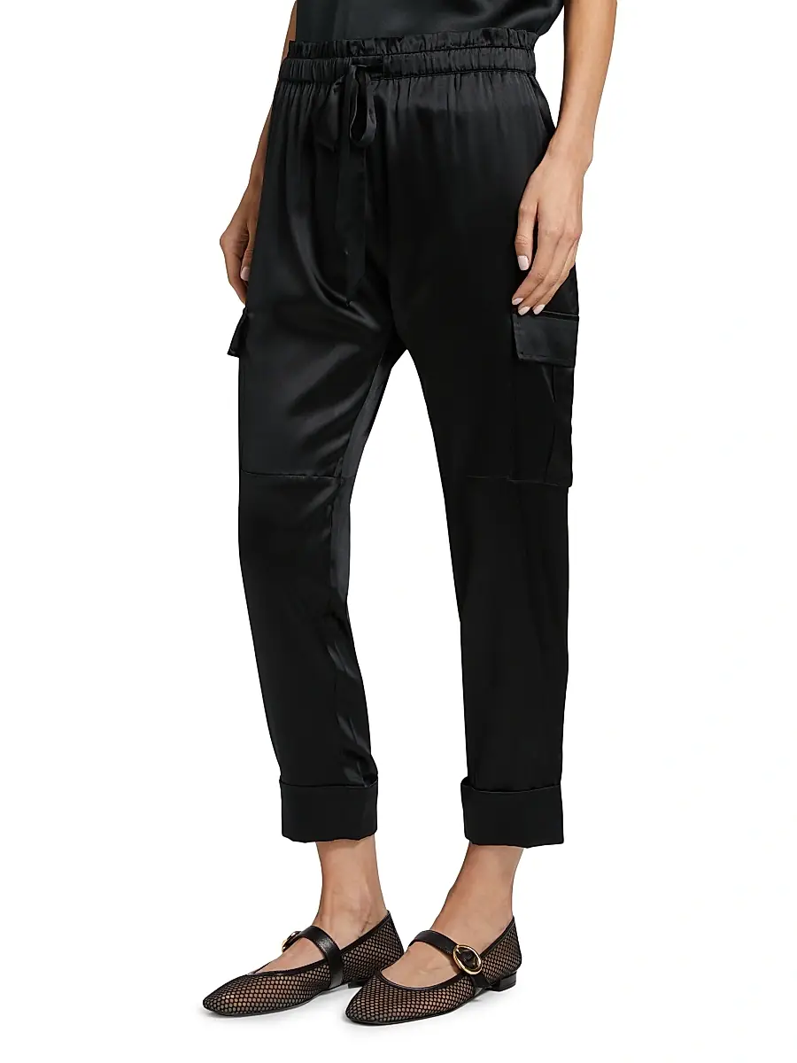 Cami NYC Women's Carmen Silk Charmeuse Cargo Pants | Thumbnail 4 Cami NYC Women's Carmen Silk Charmeuse Cargo Pants | Thumbnail 4