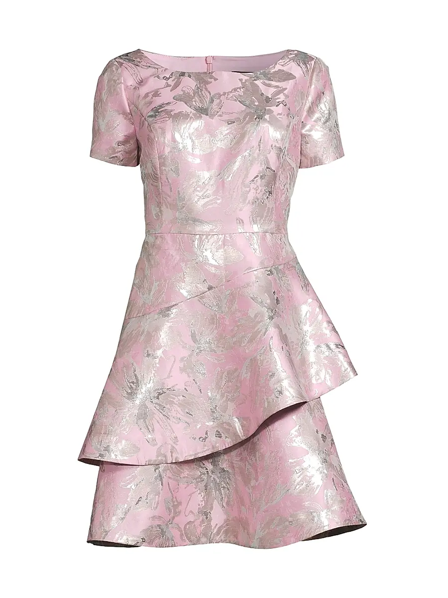 Women's Jacquard Fit & Flare Tiered Dress Women's Jacquard Fit & Flare Tiered Dress