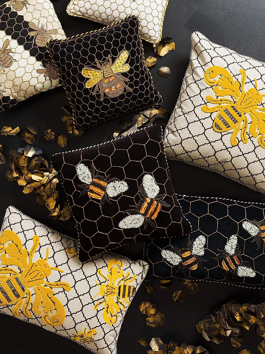 MacKenzie-Childs Queen Bee Outdoor Lumbar Pillow | Thumbnail 2 MacKenzie-Childs Queen Bee Outdoor Lumbar Pillow | Thumbnail 2