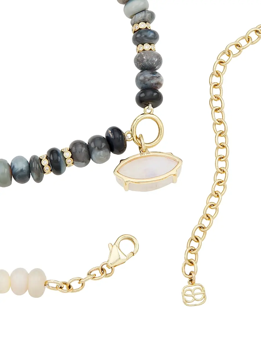 Sydney Evan Women's Carved Eye 14K Gold, Diamond & Australian Opal Beaded Necklace | Thumbnail 3 Sydney Evan Women's Carved Eye 14K Gold, Diamond & Australian Opal Beaded Necklace | Thumbnail 3