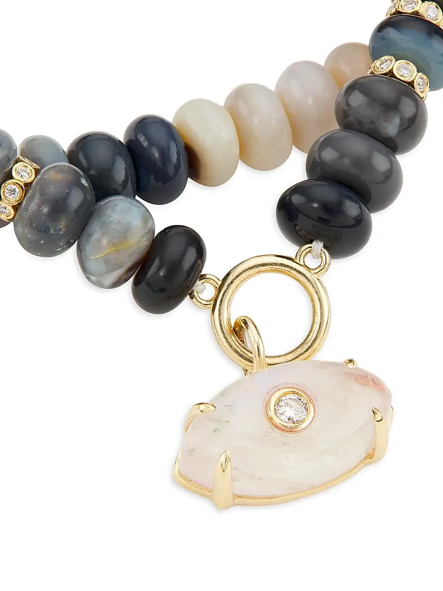 Sydney Evan Women's Carved Eye 14K Gold, Diamond & Australian Opal Beaded Necklace | Thumbnail 4 Sydney Evan Women's Carved Eye 14K Gold, Diamond & Australian Opal Beaded Necklace | Thumbnail 4