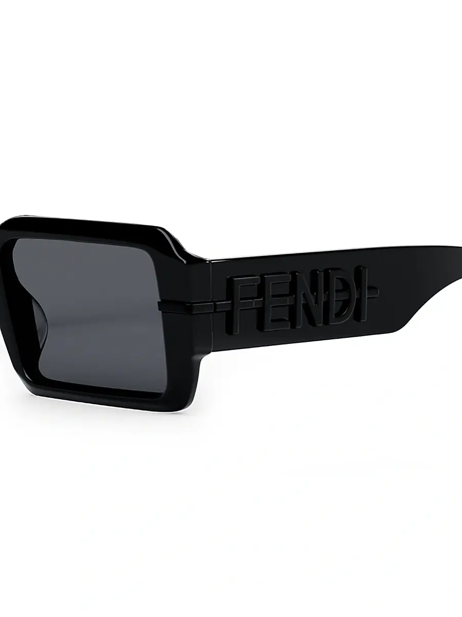 Fendi Men's O'Lock Fendigraphy 52MM Rectangular Sunglasses - Black | Thumbnail 3 Fendi Men's O'Lock Fendigraphy 52MM Rectangular Sunglasses - Black | Thumbnail 3