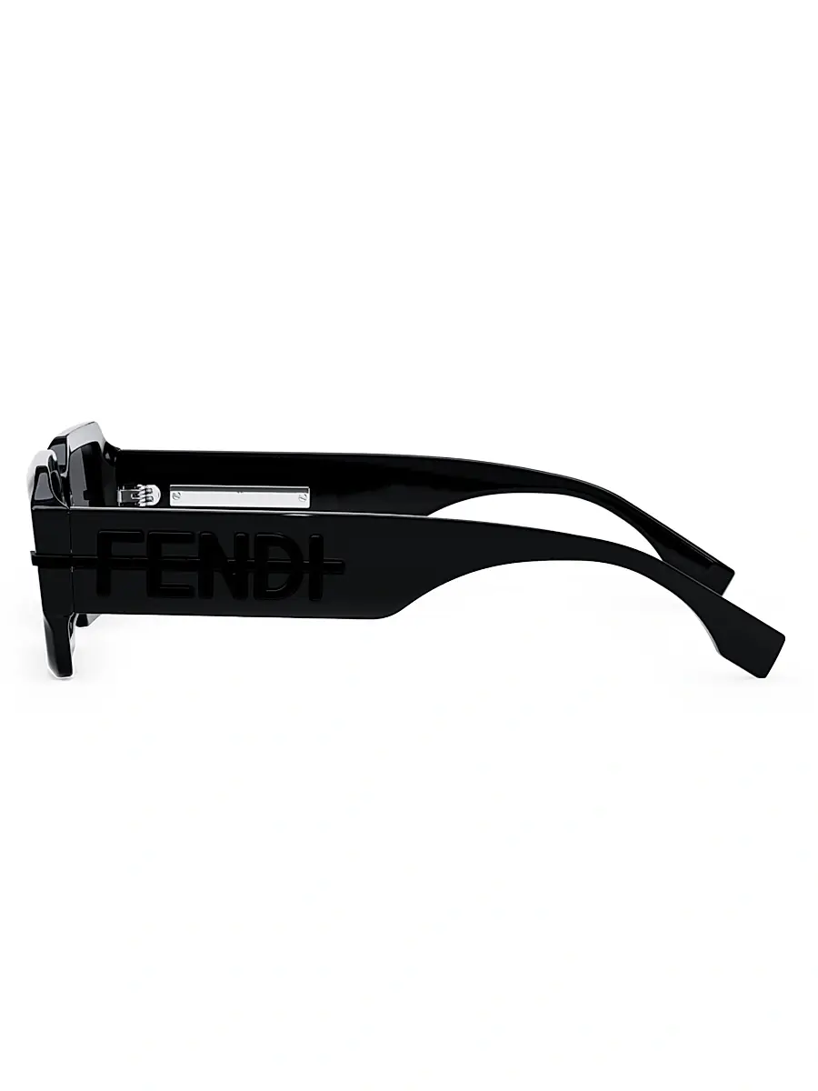 Fendi Men's O'Lock Fendigraphy 52MM Rectangular Sunglasses - Black | Thumbnail 4 Fendi Men's O'Lock Fendigraphy 52MM Rectangular Sunglasses - Black | Thumbnail 4