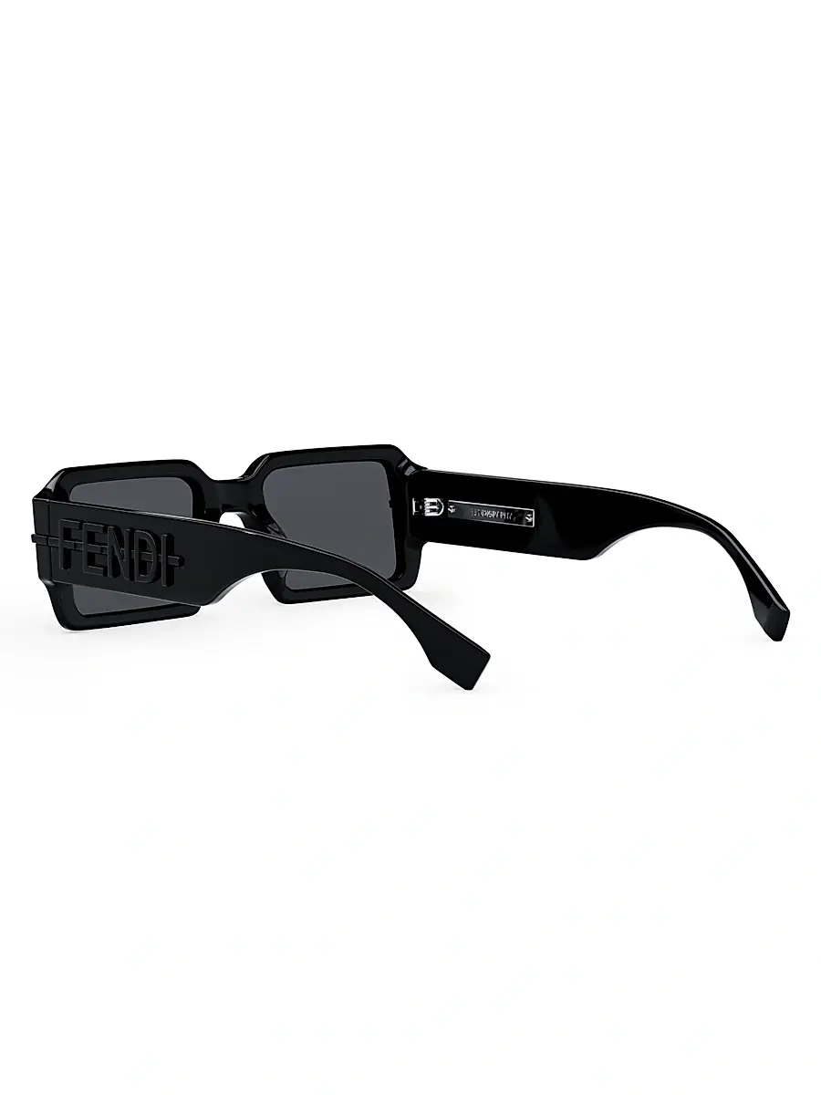 Fendi Men's O'Lock Fendigraphy 52MM Rectangular Sunglasses - Black | Thumbnail 5 Fendi Men's O'Lock Fendigraphy 52MM Rectangular Sunglasses - Black | Thumbnail 5