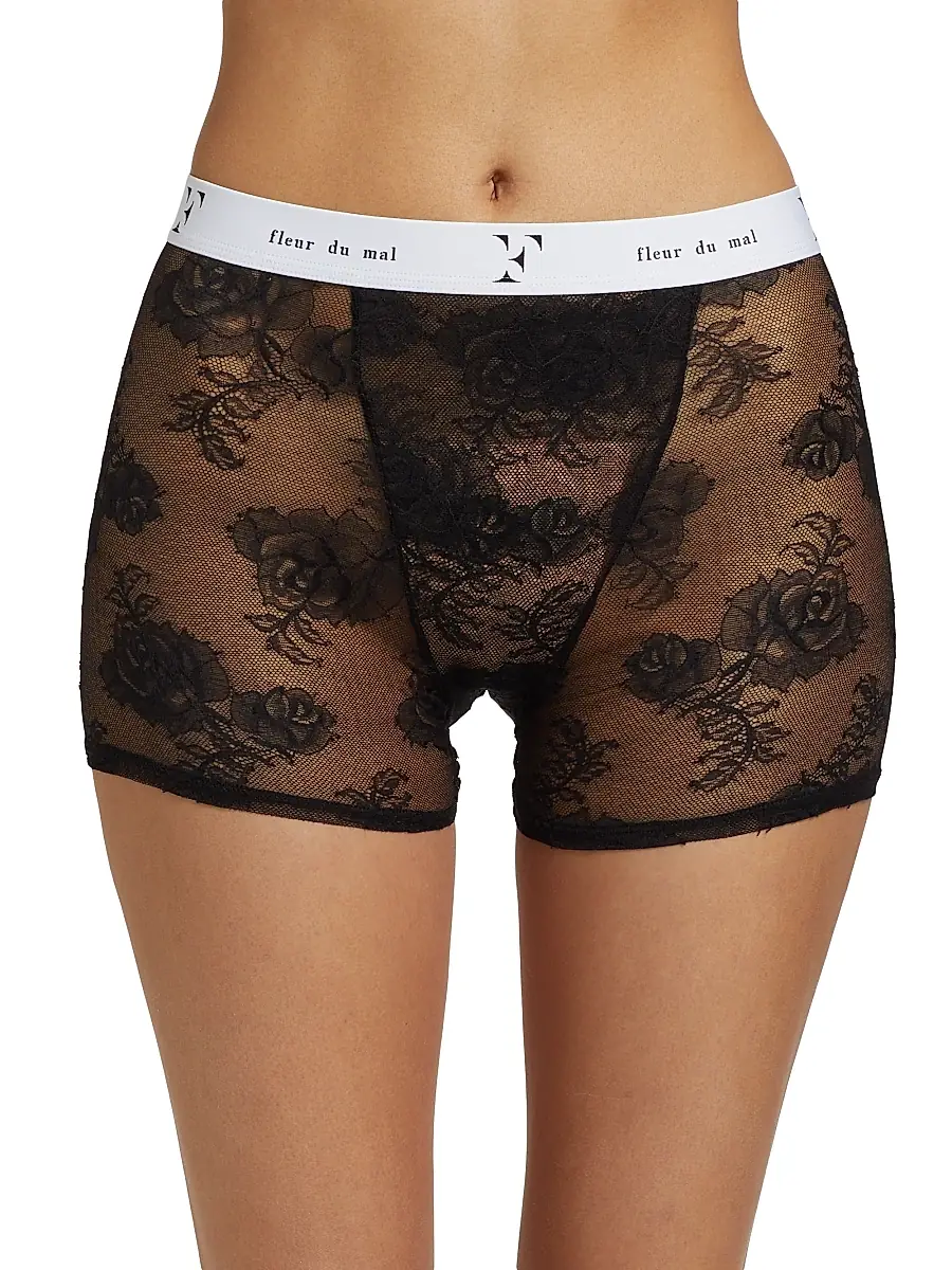 Fleur du Mal Women's Bouquet Lace Boxers | Thumbnail 3 Fleur du Mal Women's Bouquet Lace Boxers | Thumbnail 3
