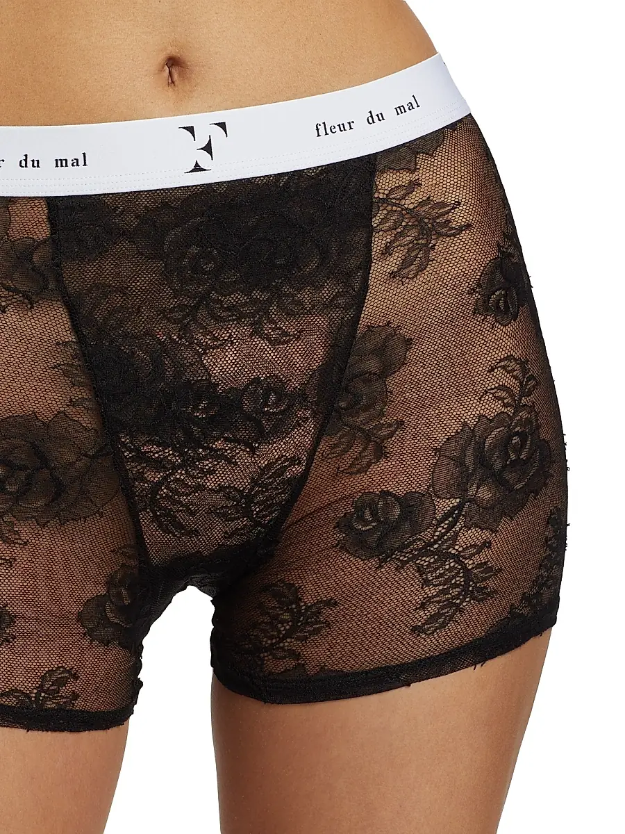 Fleur du Mal Women's Bouquet Lace Boxers | Thumbnail 5 Fleur du Mal Women's Bouquet Lace Boxers | Thumbnail 5