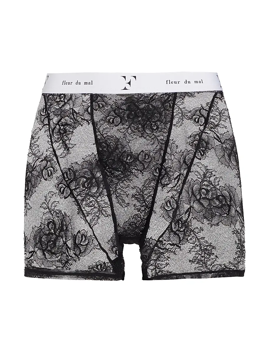 Fleur du Mal Women's Bouquet Lace Boxers - Black - Size XS | Image 1 Fleur du Mal Women's Bouquet Lace Boxers - Black - Size XS | Image 1