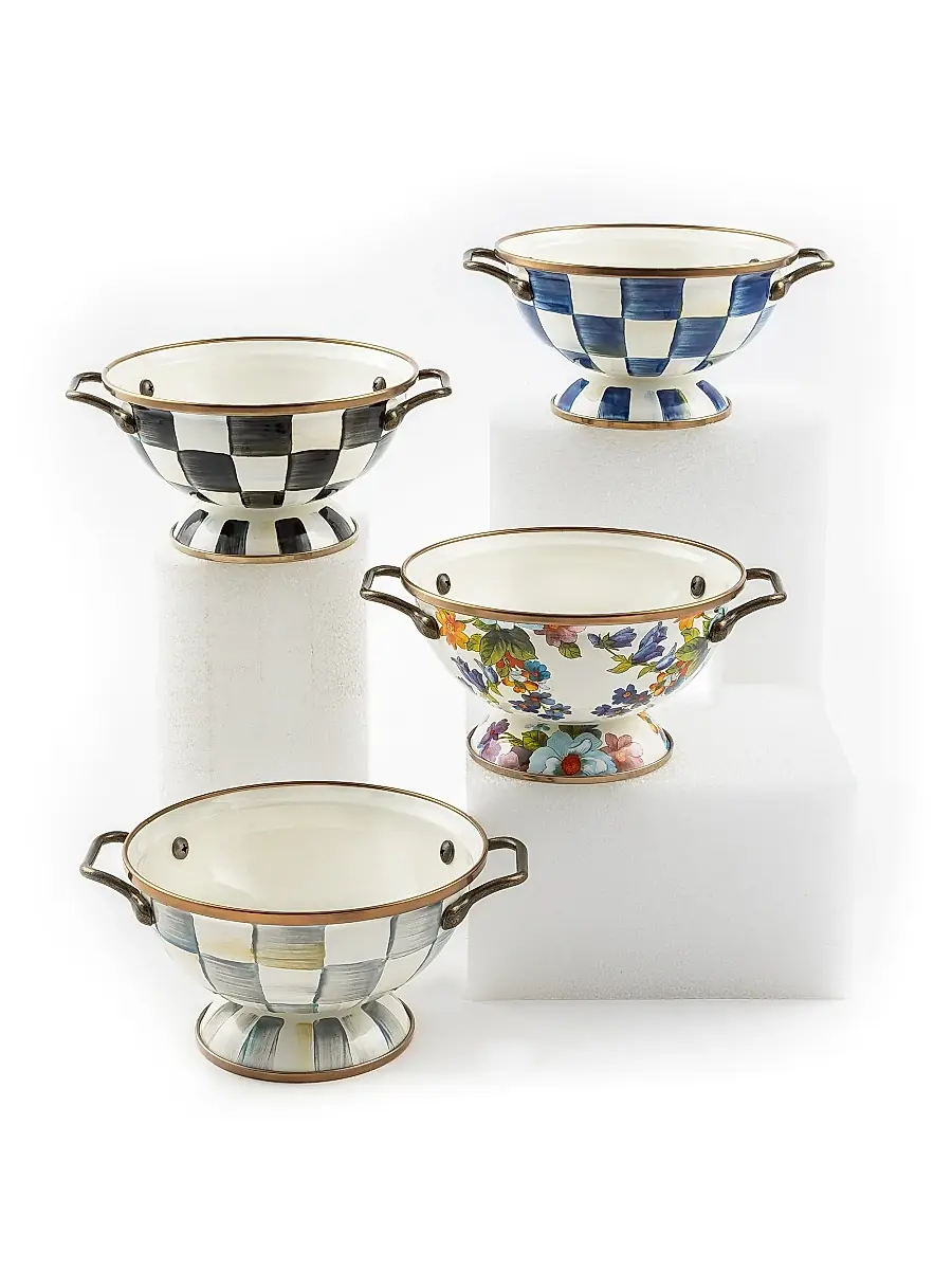 MacKenzie-Childs Sterling Check Enamel Simply Anything Bowl | Thumbnail 2