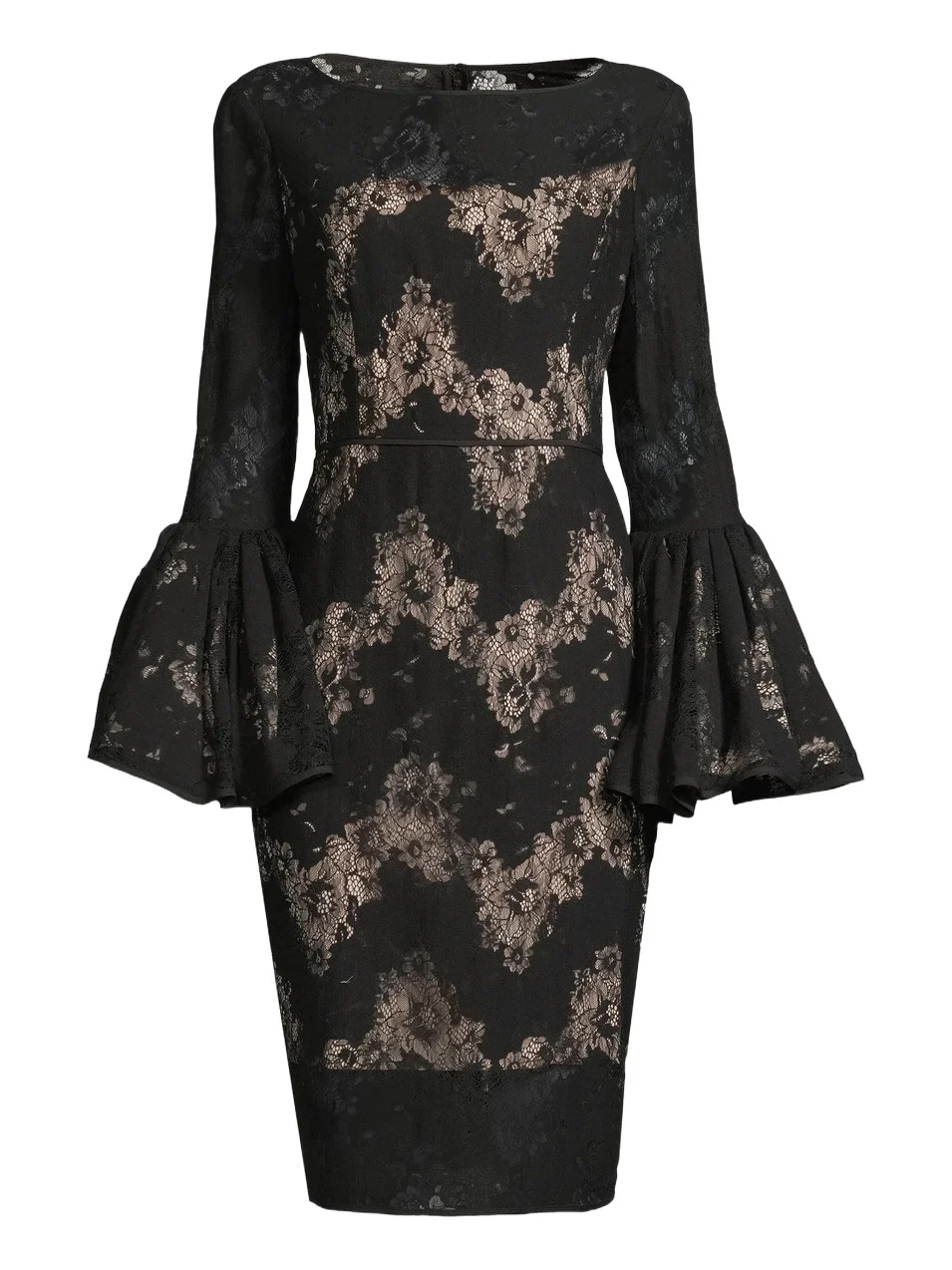 Shani Women's Metallic Lace Bell-Sleeve Sheath Dress