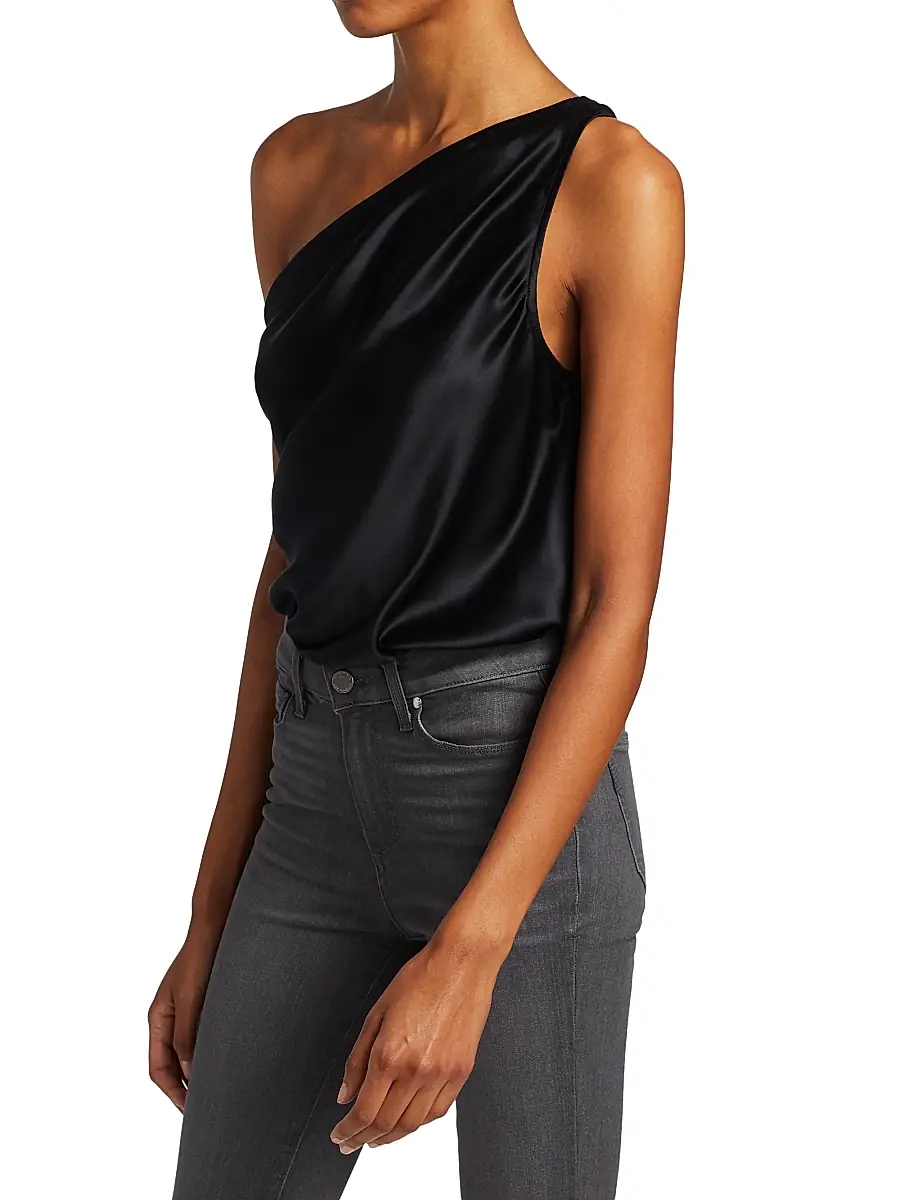Cami NYC Women's Darby One-Shoulder Silk Bodysuit | Thumbnail 4 Cami NYC Women's Darby One-Shoulder Silk Bodysuit | Thumbnail 4