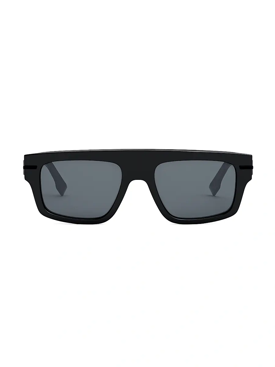Fendi Men's Fendigraphy 54MM Rectangular Sunglasses - Shiny Black Smoke | Thumbnail 2 Fendi Men's Fendigraphy 54MM Rectangular Sunglasses - Shiny Black Smoke | Thumbnail 2