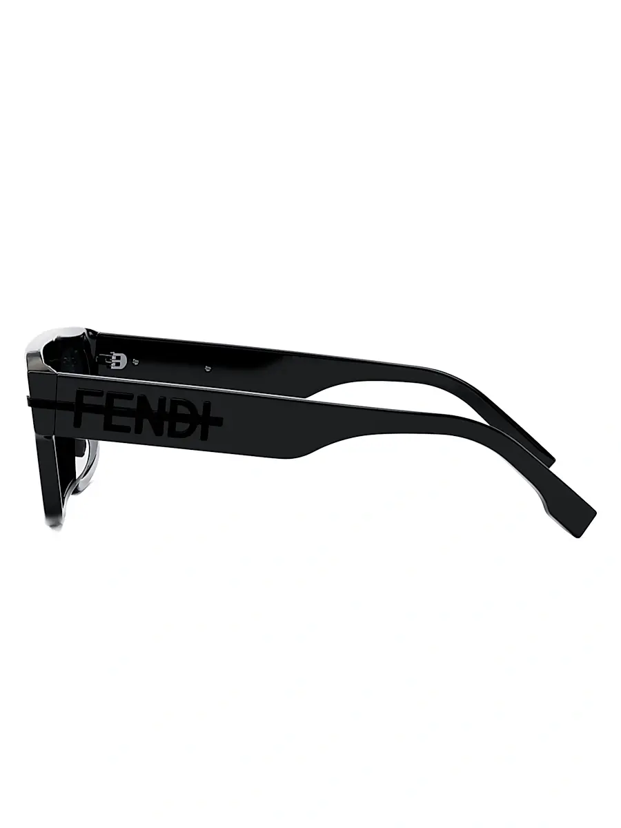 Fendi Men's Fendigraphy 54MM Rectangular Sunglasses - Shiny Black Smoke | Thumbnail 3 Fendi Men's Fendigraphy 54MM Rectangular Sunglasses - Shiny Black Smoke | Thumbnail 3