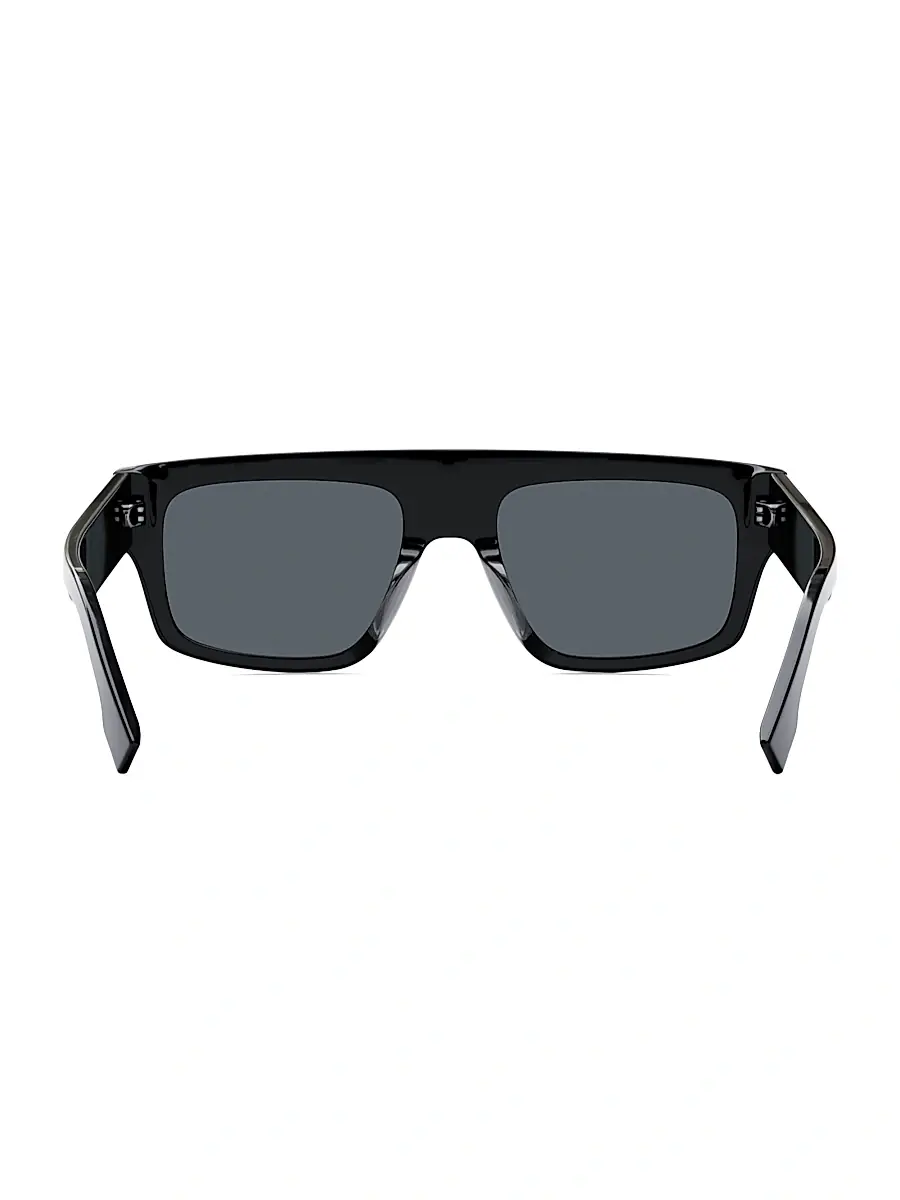 Fendi Men's Fendigraphy 54MM Rectangular Sunglasses - Shiny Black Smoke | Thumbnail 5 Fendi Men's Fendigraphy 54MM Rectangular Sunglasses - Shiny Black Smoke | Thumbnail 5
