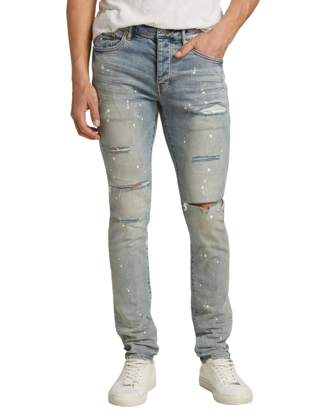 Men's P001 Paint Splatter Distressed Skinny Jeans Men's P001 Paint Splatter Distressed Skinny Jeans