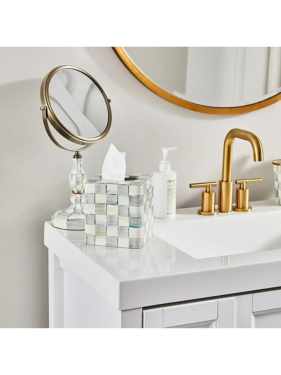 MacKenzie-Childs Sterling Check Enamel Vanity Mirror | Thumbnail 2