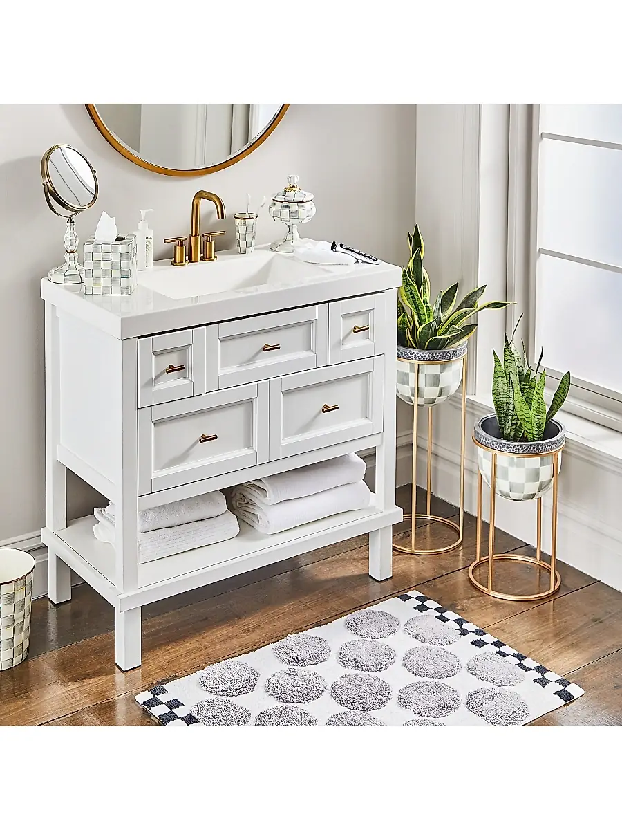 MacKenzie-Childs Sterling Check Enamel Vanity Mirror | Thumbnail 3