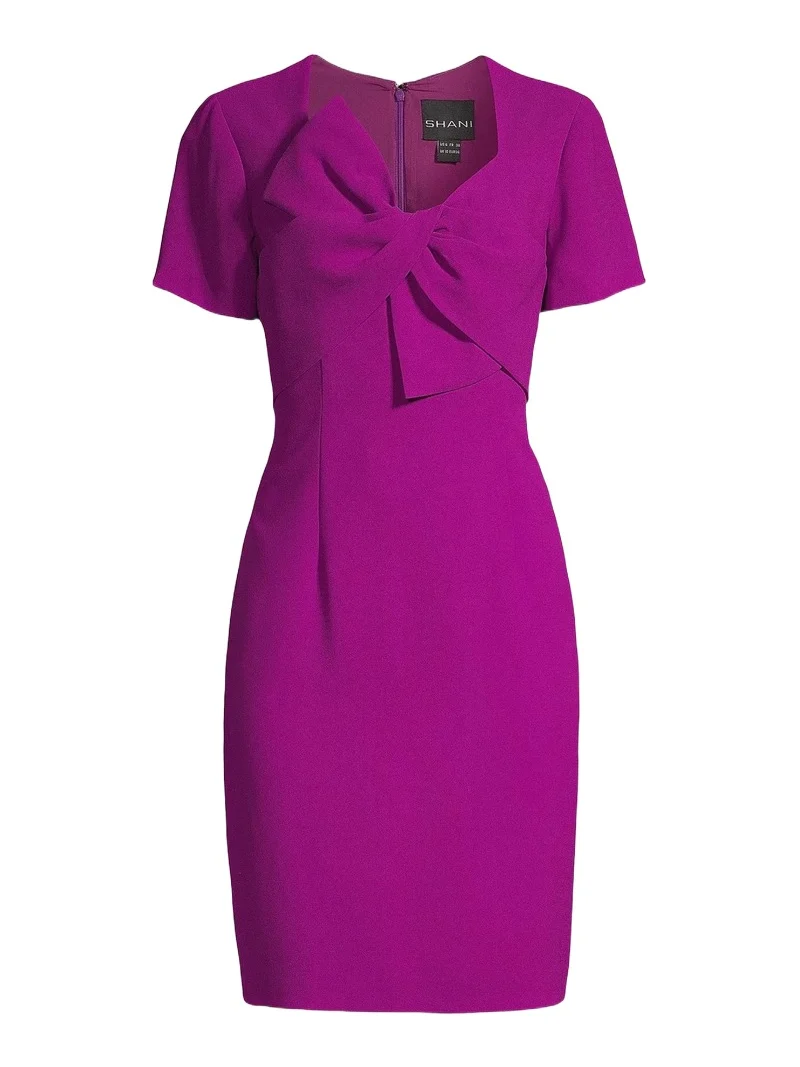 Shani Women's Twisted Bow Crepe Cocktail Dress