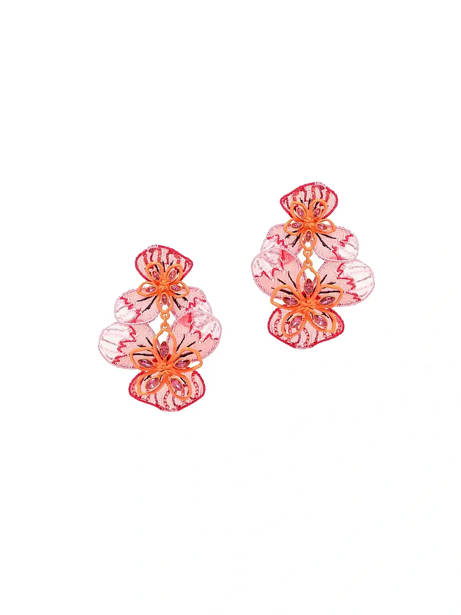 Mignonne Gavigan Women's Rehana 14K-Gold-Plated & Mixed-Media Flower Drop Earrings