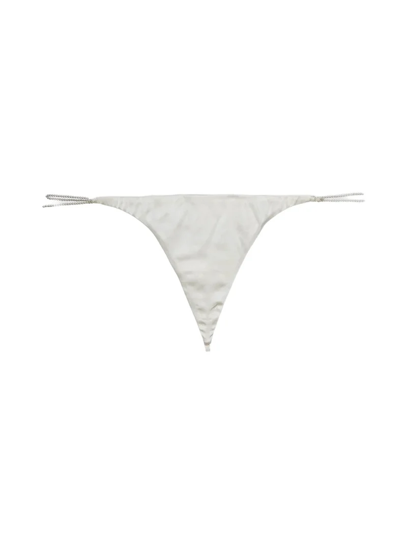 Fleur du Mal Women's Pearl Luxe Silk V-String