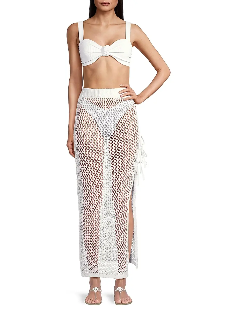 BEACH RIOT Women's Deborah Netted Cotton Maxi Skirt | Thumbnail 2