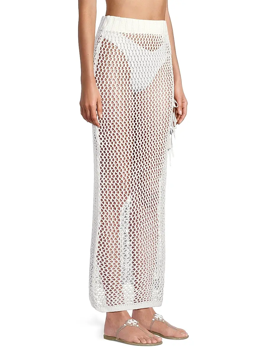 BEACH RIOT Women's Deborah Netted Cotton Maxi Skirt | Thumbnail 4