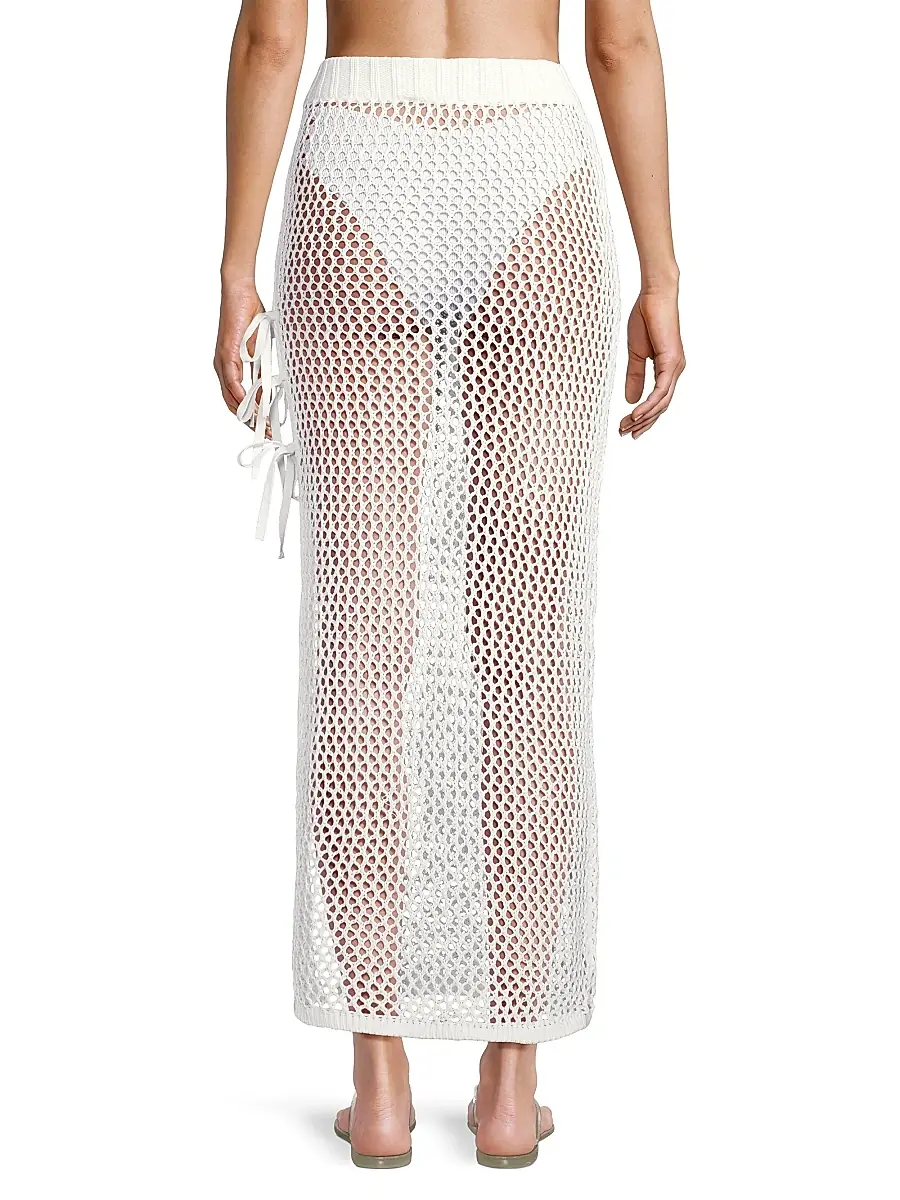 BEACH RIOT Women's Deborah Netted Cotton Maxi Skirt | Thumbnail 5