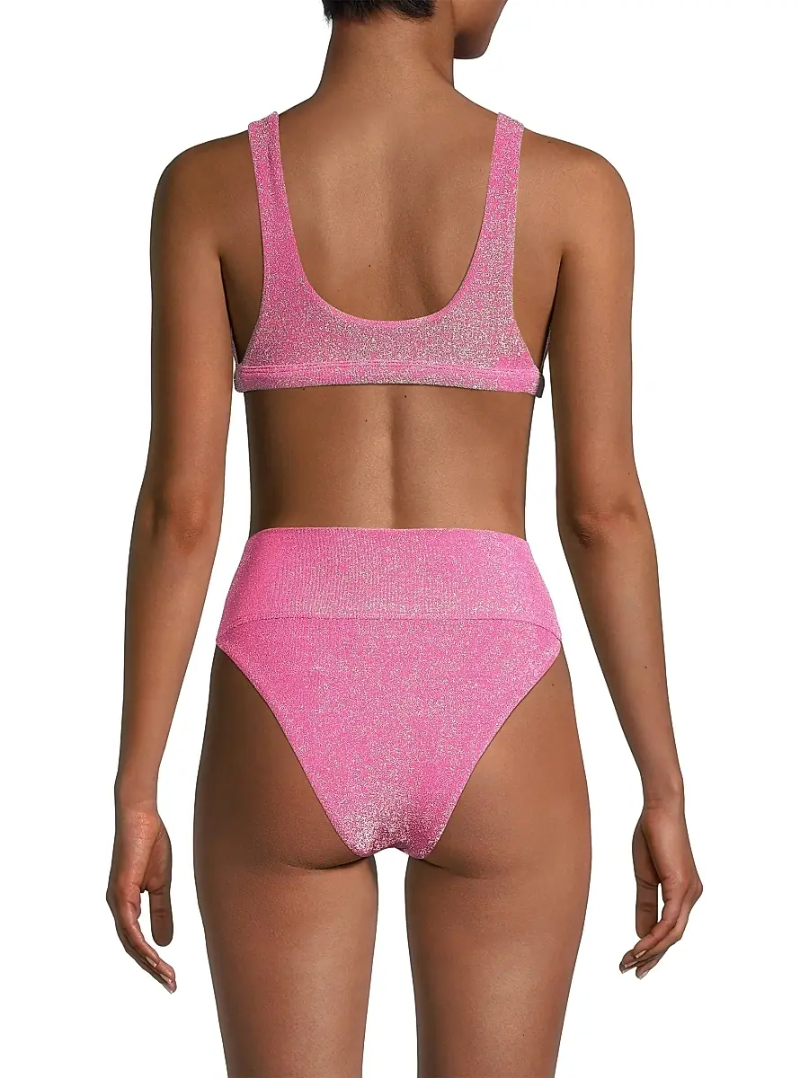 BEACH RIOT Women's Peyton Glittery Bikini Top | Thumbnail 5