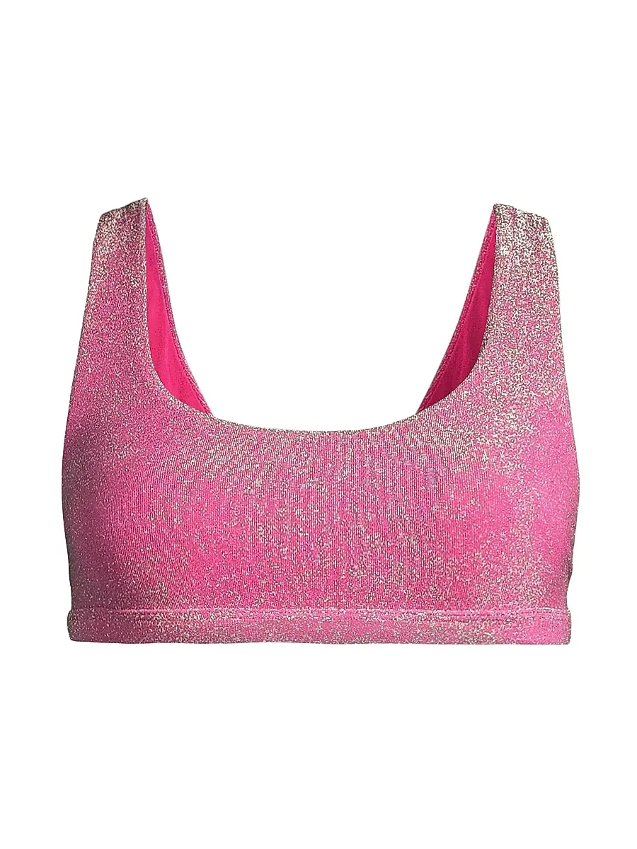 Beach Riot Women's Peyton Glittery Bikini Top - Fuchsia Purple | Image 1 Beach Riot Women's Peyton Glittery Bikini Top - Fuchsia Purple | Image 1