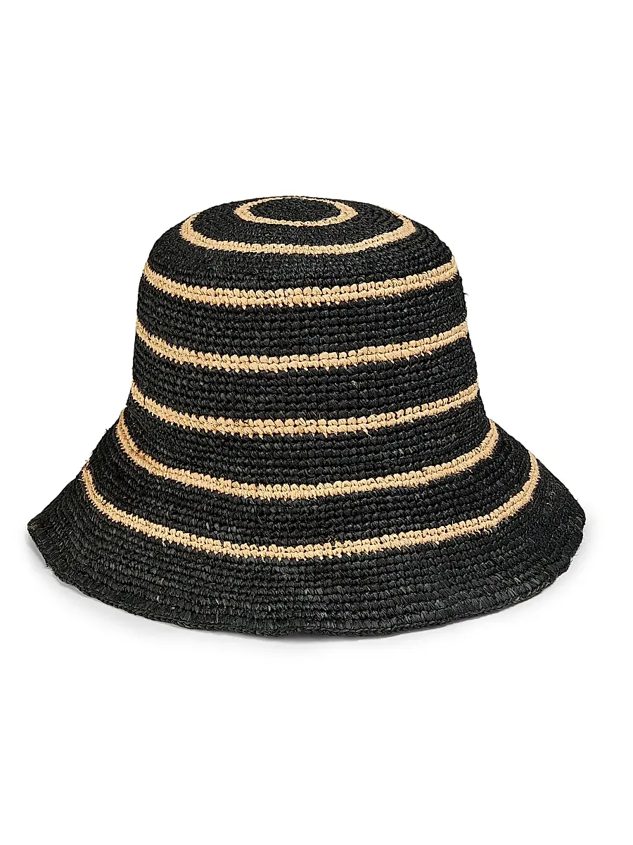 Vince Women's Striped Straw Bucket Hat | Thumbnail 3