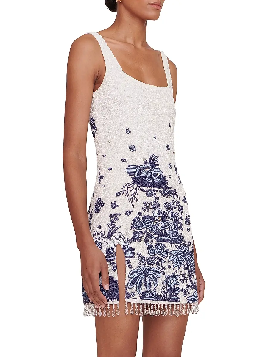 Staud Women's Le Sable Floral Beaded Minidress | Thumbnail 4 Staud Women's Le Sable Floral Beaded Minidress | Thumbnail 4