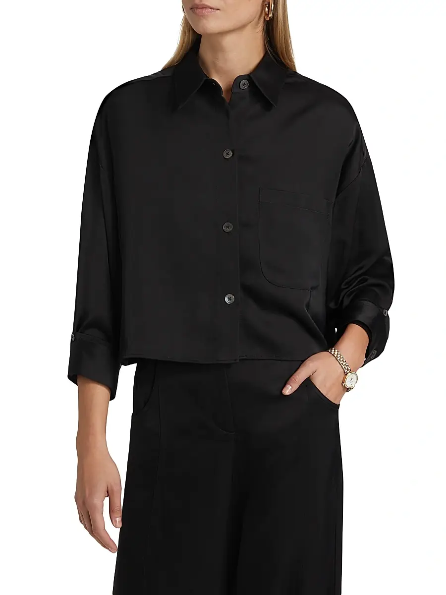TWP Women's Soon To Be Ex Linen-Blend Crop Shirt | Thumbnail 3 TWP Women's Soon To Be Ex Linen-Blend Crop Shirt | Thumbnail 3