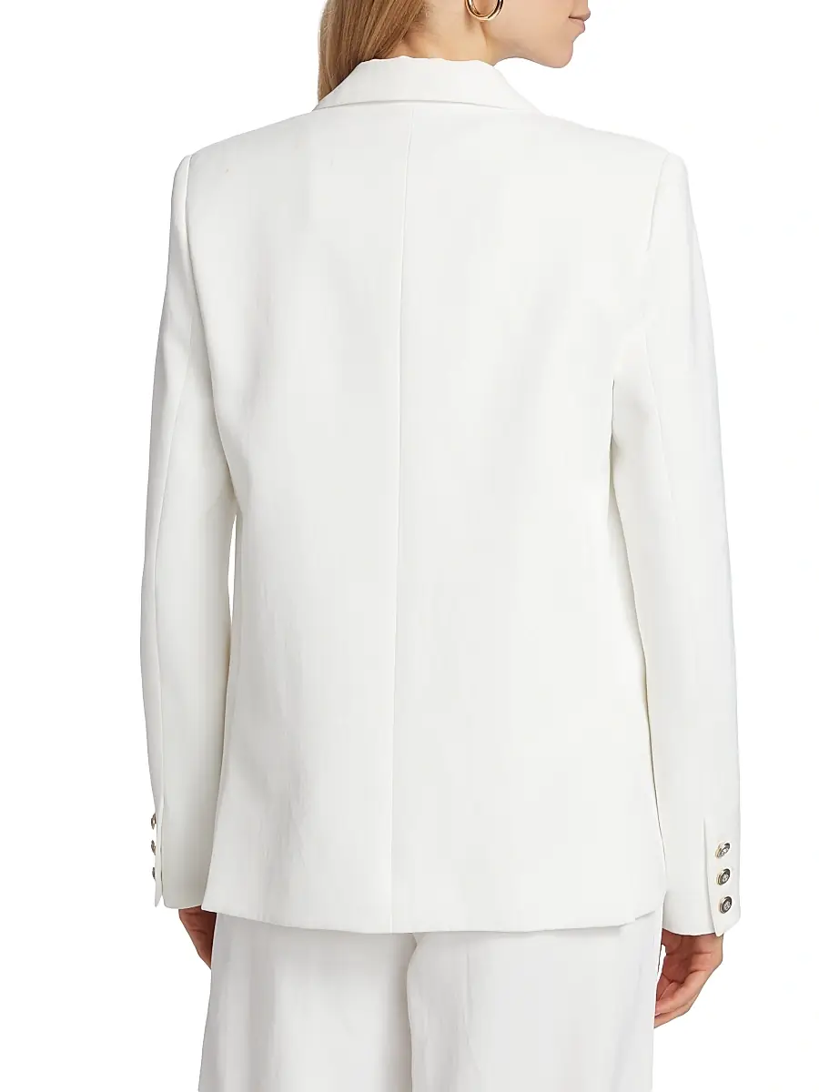 TWP Women's Linen-Blend Boyfriend Blazer - White | Thumbnail 5 TWP Women's Linen-Blend Boyfriend Blazer - White | Thumbnail 5